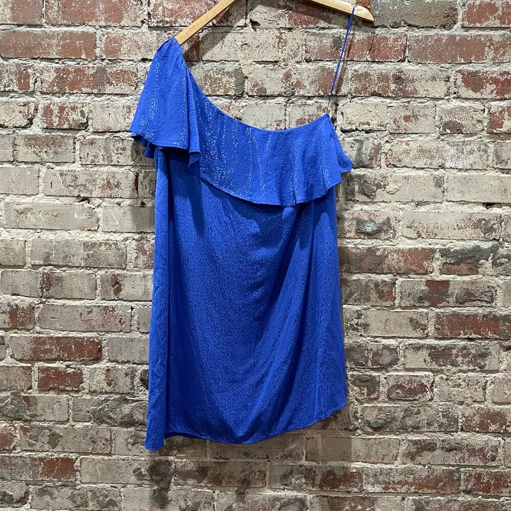 NWT Anthropologie Ruffled One-Shoulder Mini Dress‎ Size 4P - Picture 7 of 14